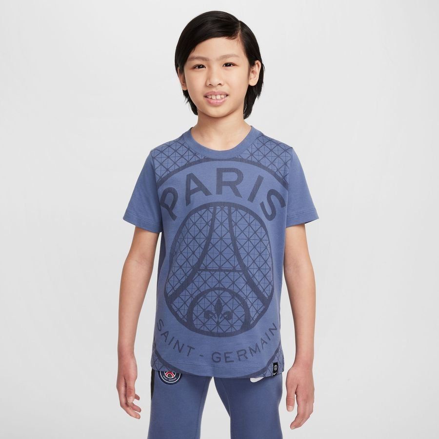 Paris Saint Germain T-Shirt Crest - Diffused Blue Kids-SoccerKits Hub | Buy Soccer Jerseys Online